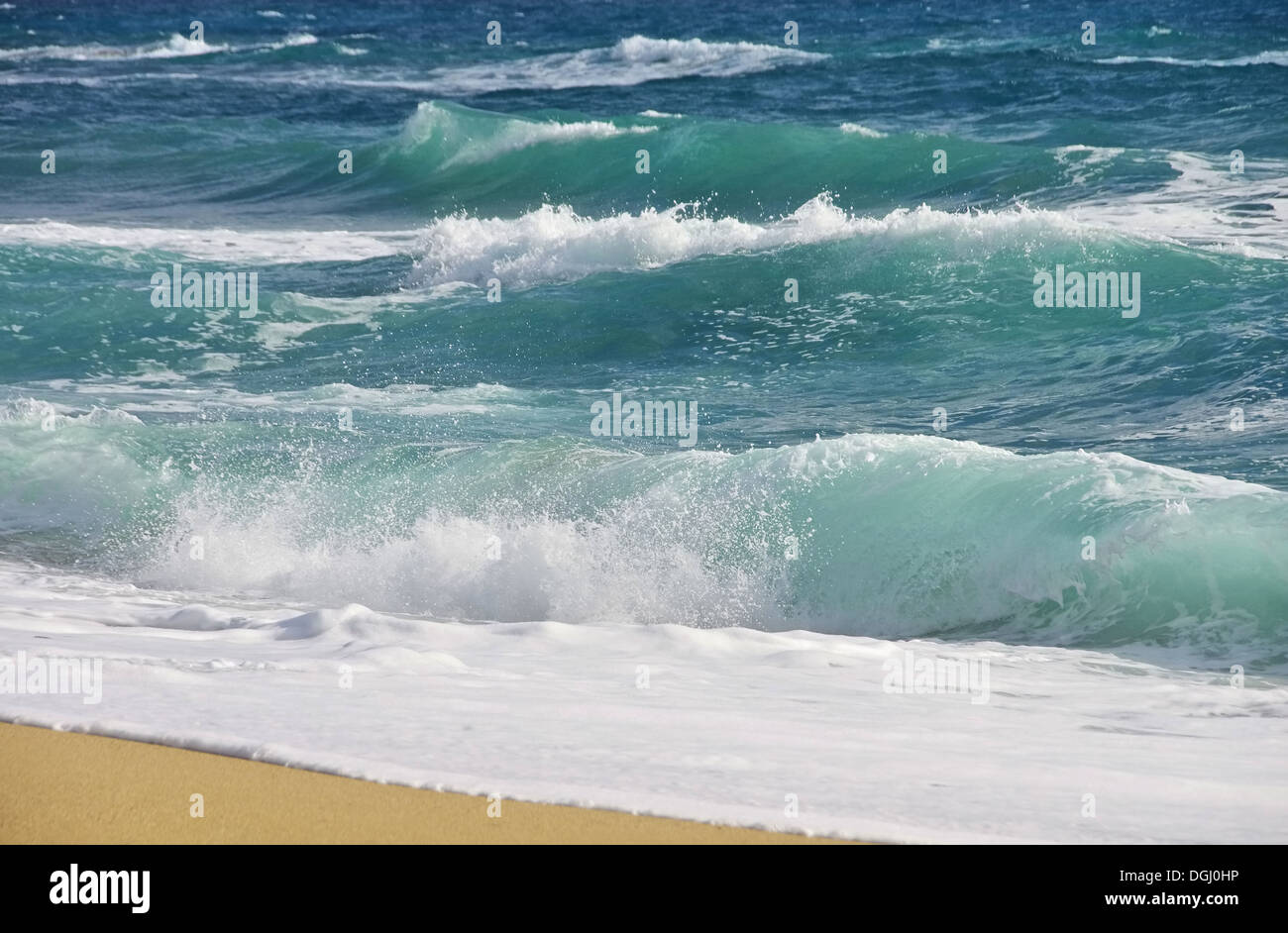 Strand mit Wellen - beach with waves 12 Stock Photo