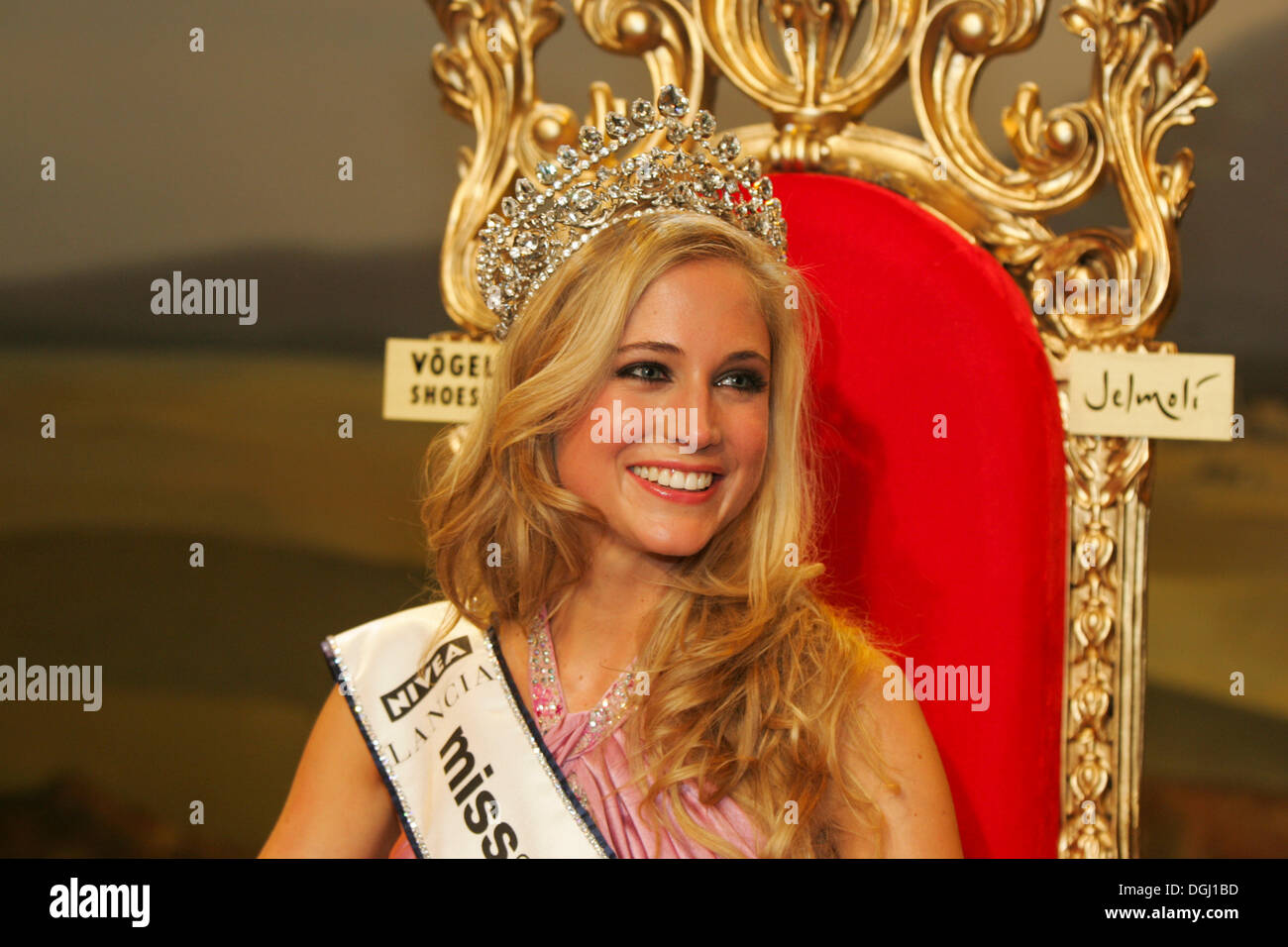 Fiona Hefti winner of the Miss Switzerland 2004 beauty pageant in Zurich, Switzerland Stock Photo
