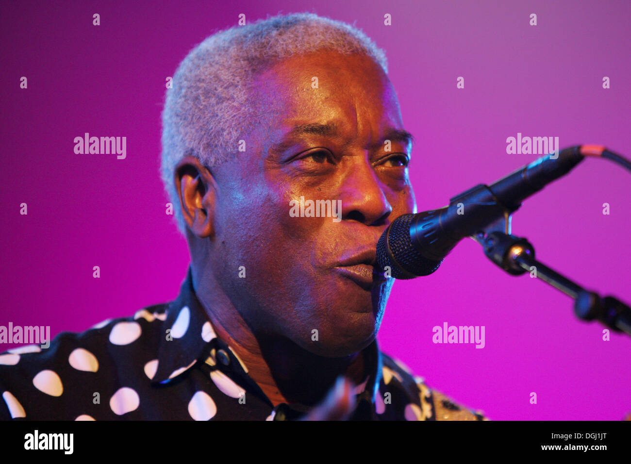 US-American blues musician Buddy Guy live at the Blue Balls Festival, Luzernersaal hall of the KKL in Lucerne, Switzerland Stock Photo