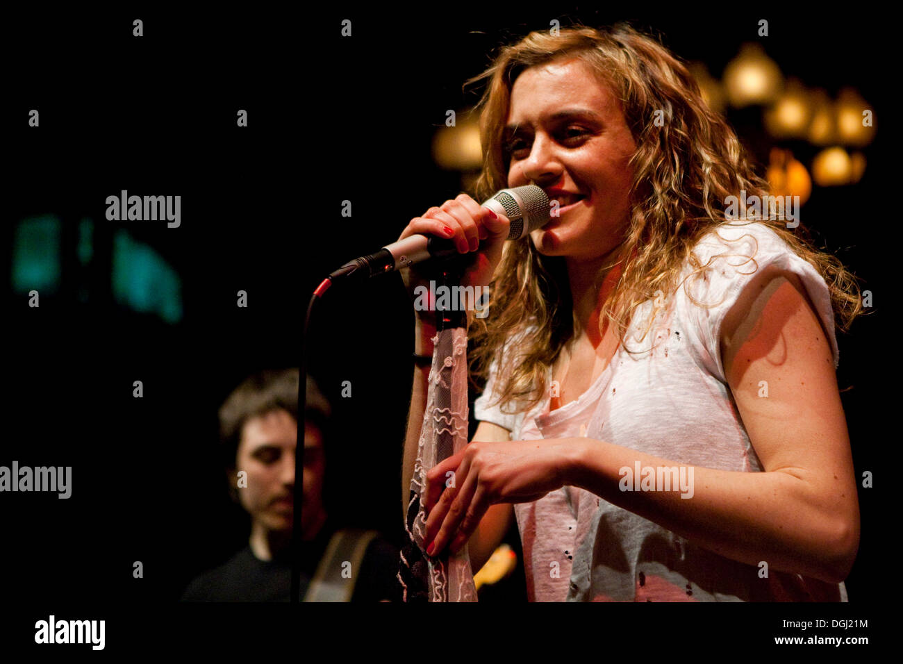 Austrian rock singer and songwriter Saint Lu, aka Luise Gruber, now living in Berlin, live at the Schweizer Showcase by Radio Stock Photo