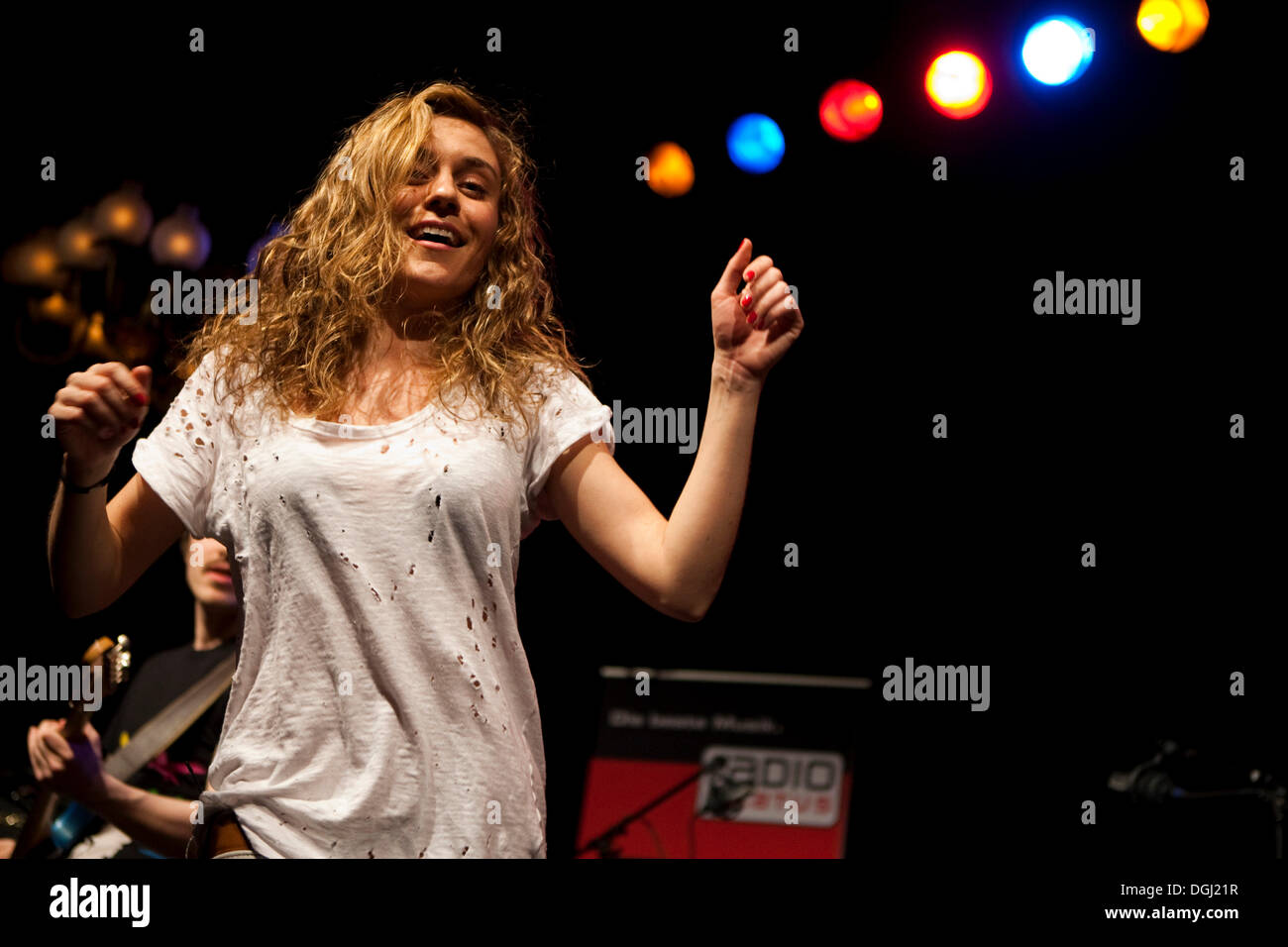 Austrian rock singer and songwriter Saint Lu, aka Luise Gruber, now living in Berlin, live at the Schweizer Showcase by Radio Stock Photo