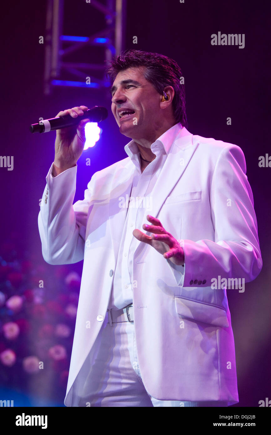 Renato Wohllaib, singer and frontman of the austrian pop folk band 'Die  Paldauer', live at the 10th Schlager music night in the Stock Photo - Alamy