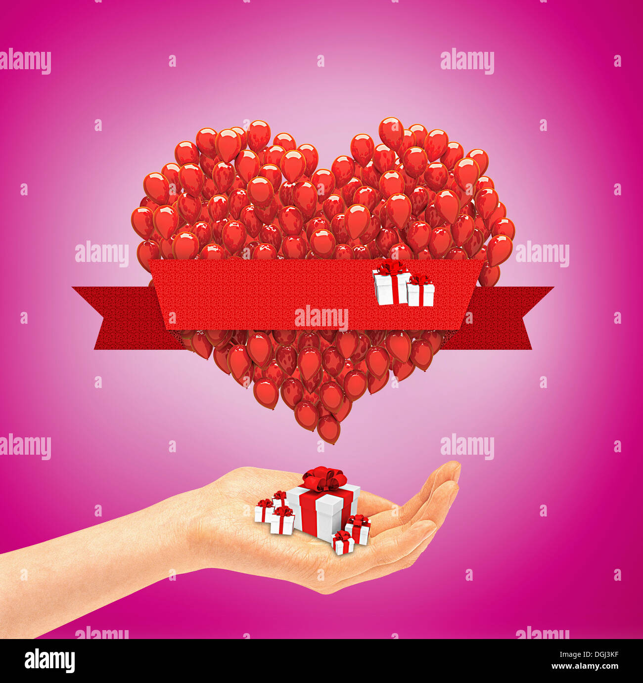 an illustration of a heart of balloons Stock Photo - Alamy
