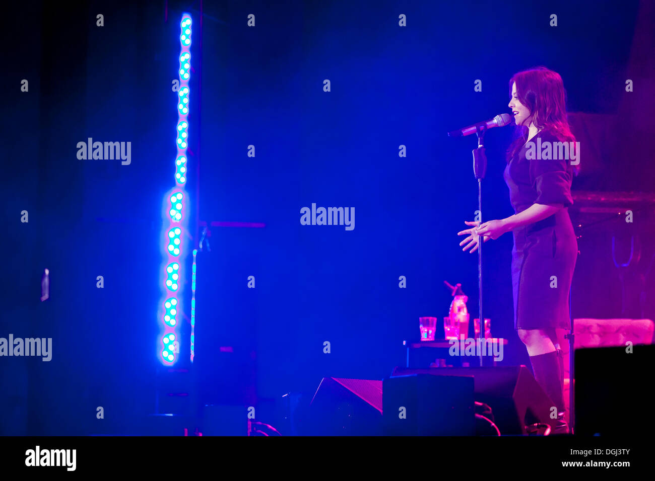German singer Louisan performing live at a sold out concert in Luzernersaal at the KKL in