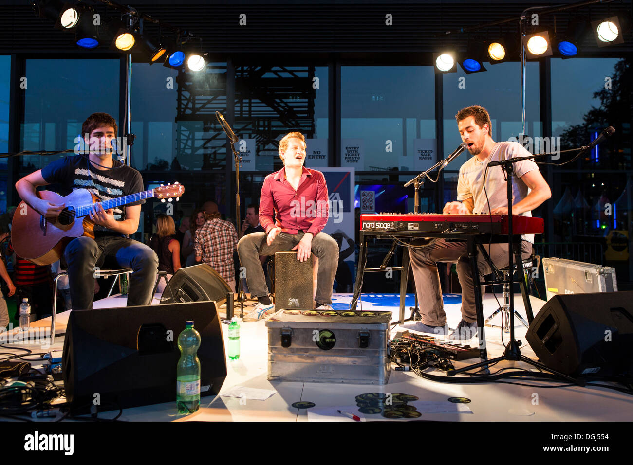 The German electro-pop, soul and jazz band "Lupin" performing live in front  of the KKL Plaza at the Blue Balls Festival, Lucerne Stock Photo - Alamy