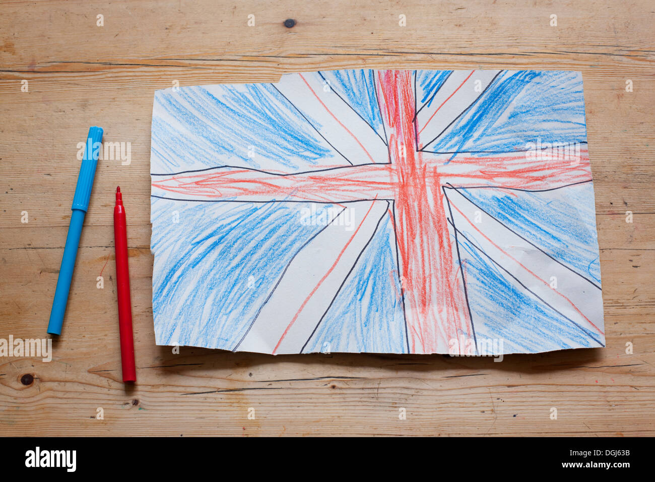 Drawing of British Union Flag Stock Photo