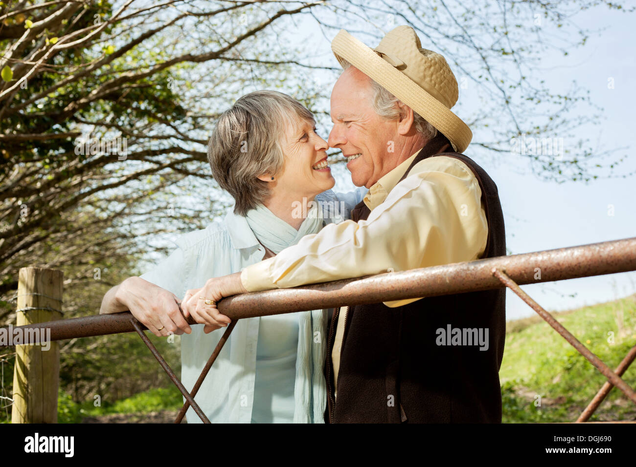Senior couple nose to nose Stock Photo Alamy