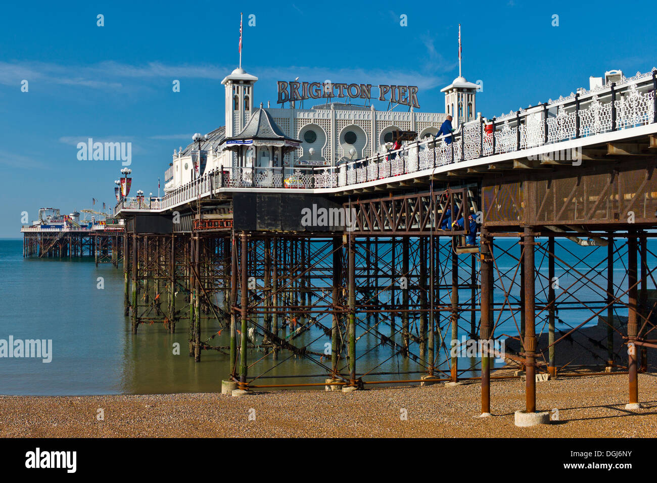 A view toward Brighton pier. Stock Photo