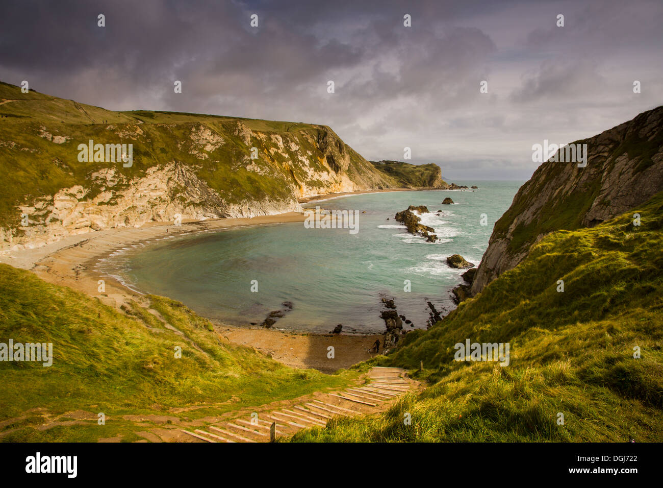 A view toward King's Cove in Dorset. Stock Photo