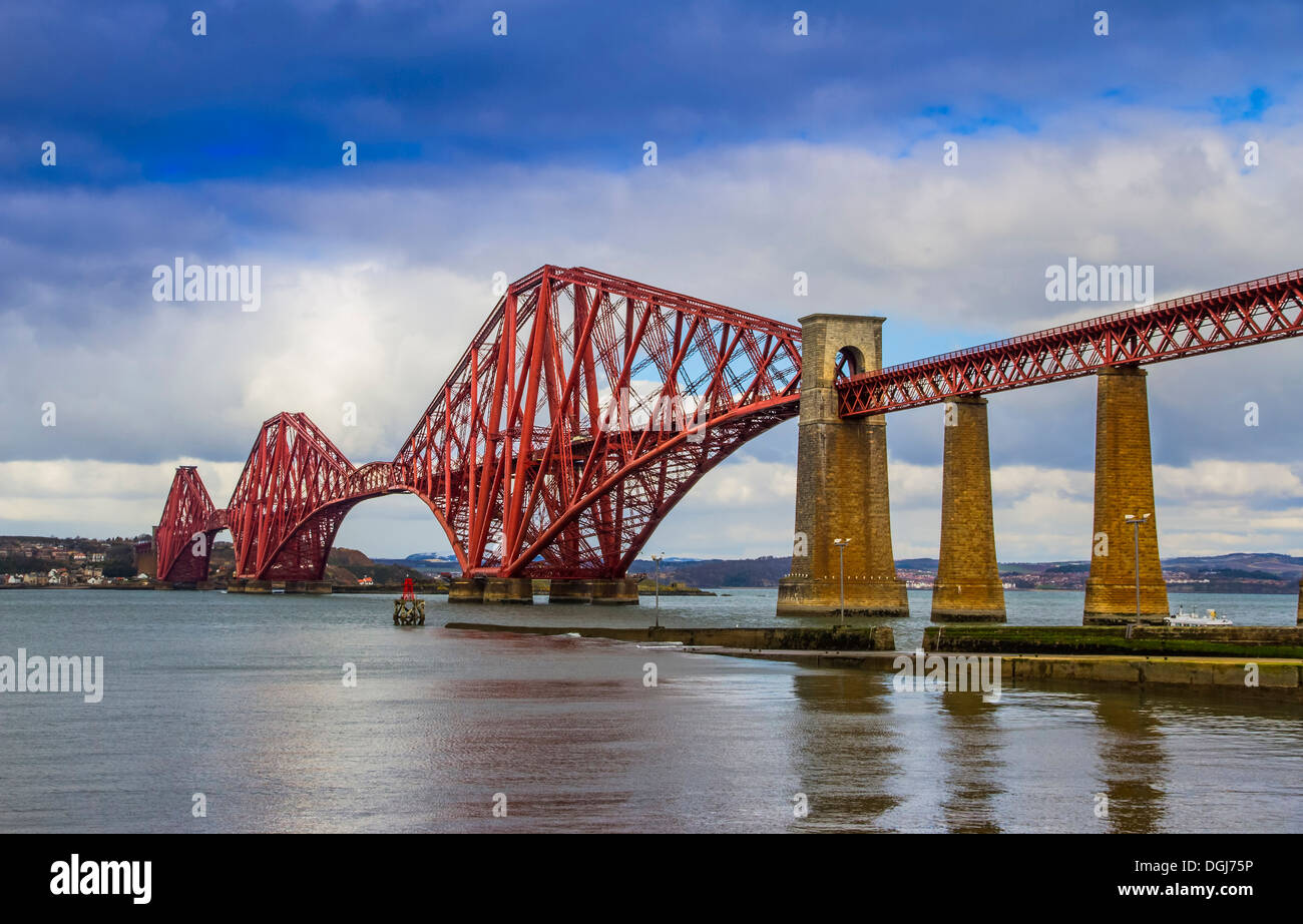 The Forth Bridge is the second longest single span cantilever in the world. Stock Photo