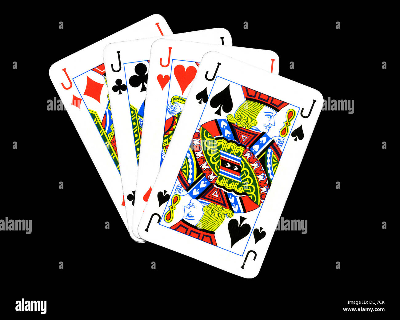 Playing Cards Four Jacks Stock Photo Alamy