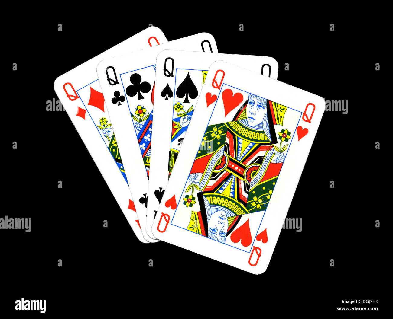 Playing Cards -  Four Queens Stock Photo