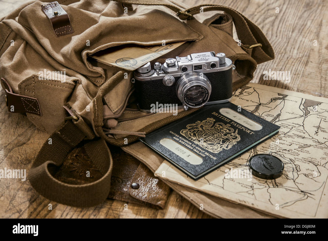 Vintage travel photography concept. Stock Photo