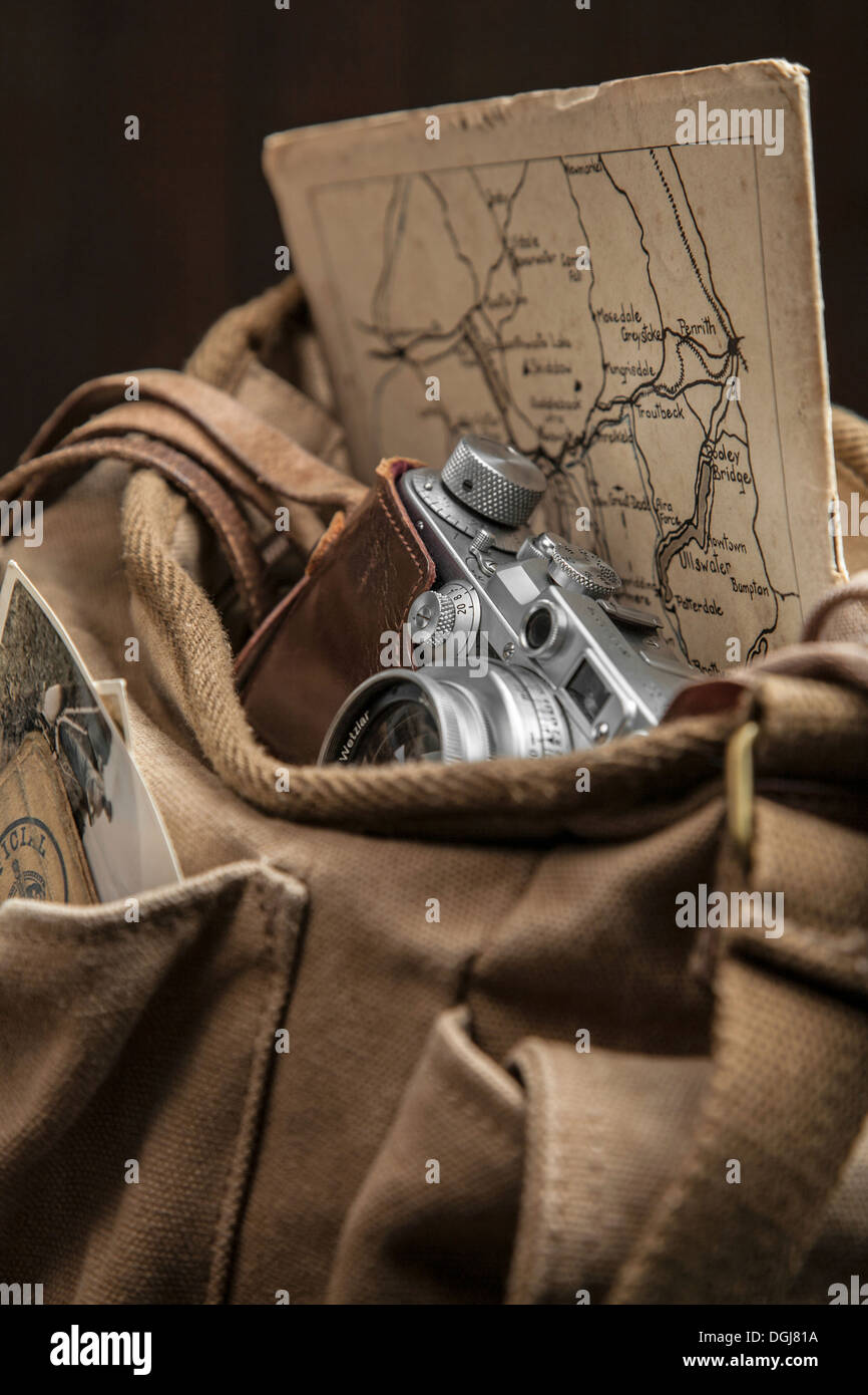 Vintage travel photography concept. Stock Photo