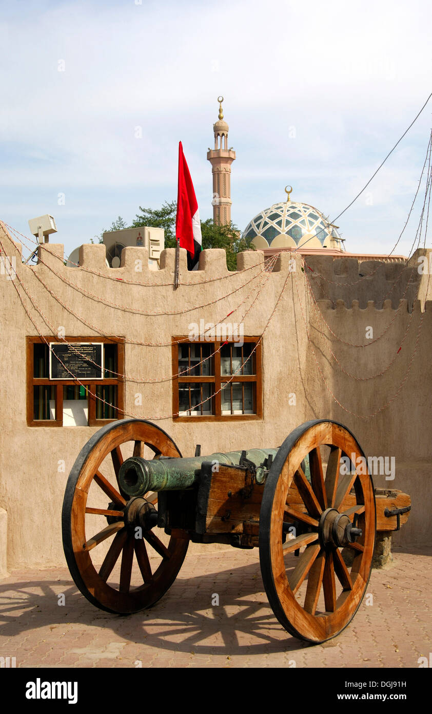 Old cannon in the Museum of Ajman, Emirate of Ajman, United Arab Emirates, Middle East Stock Photo
