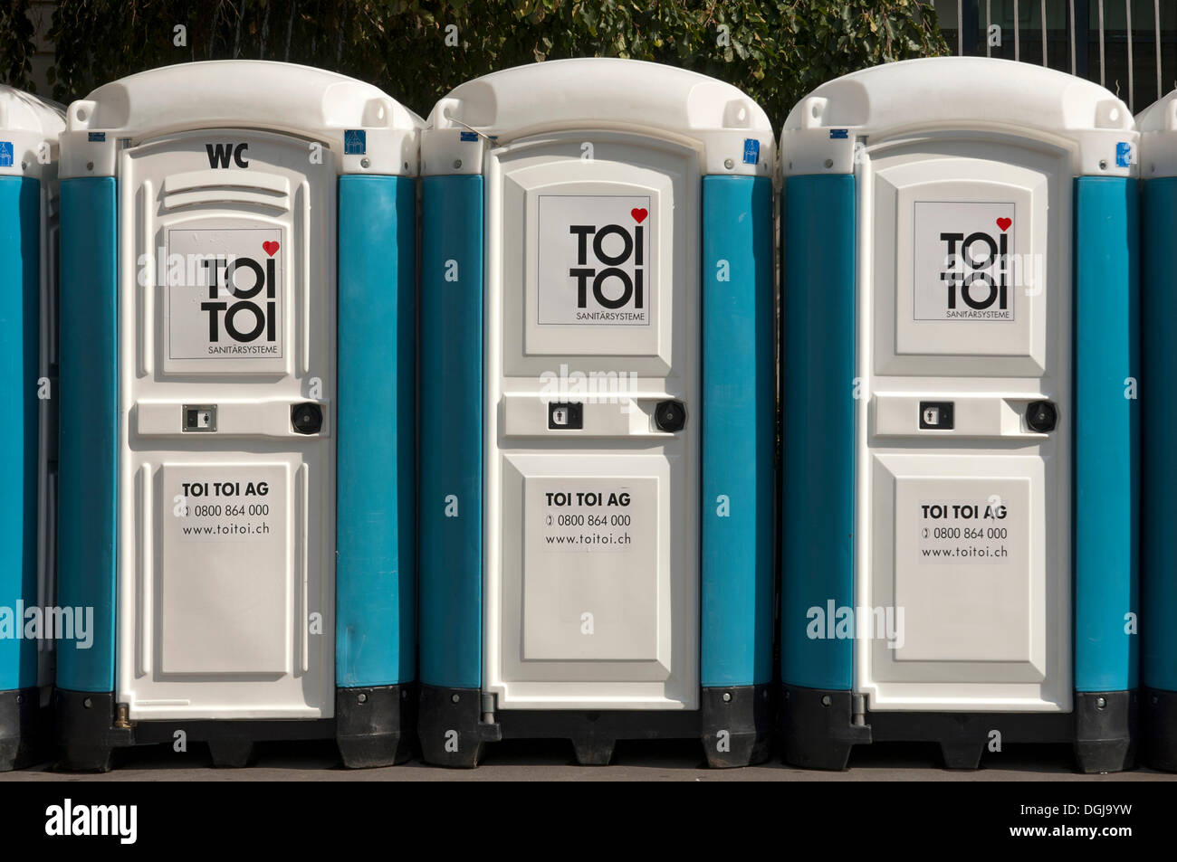 TOI TOI mobile toilets, Switzerland, Europe Stock Photo