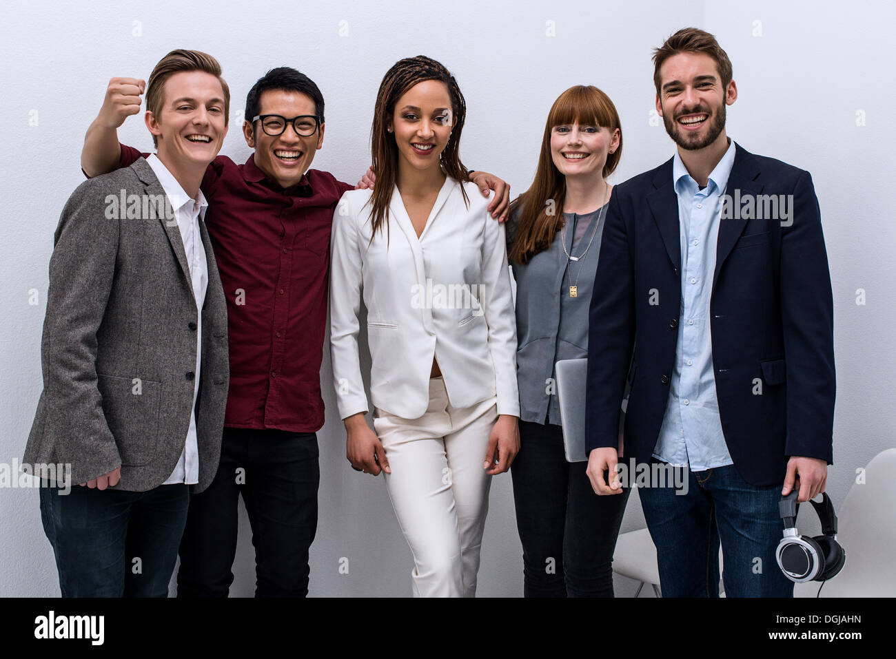 Portrait of creative team celebrating success Stock Photo