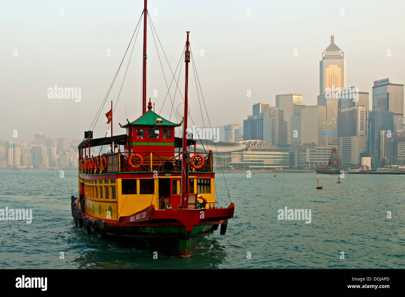 Excursion boat in front of the Wan Chai district, Hong Kong, Hong Kong
