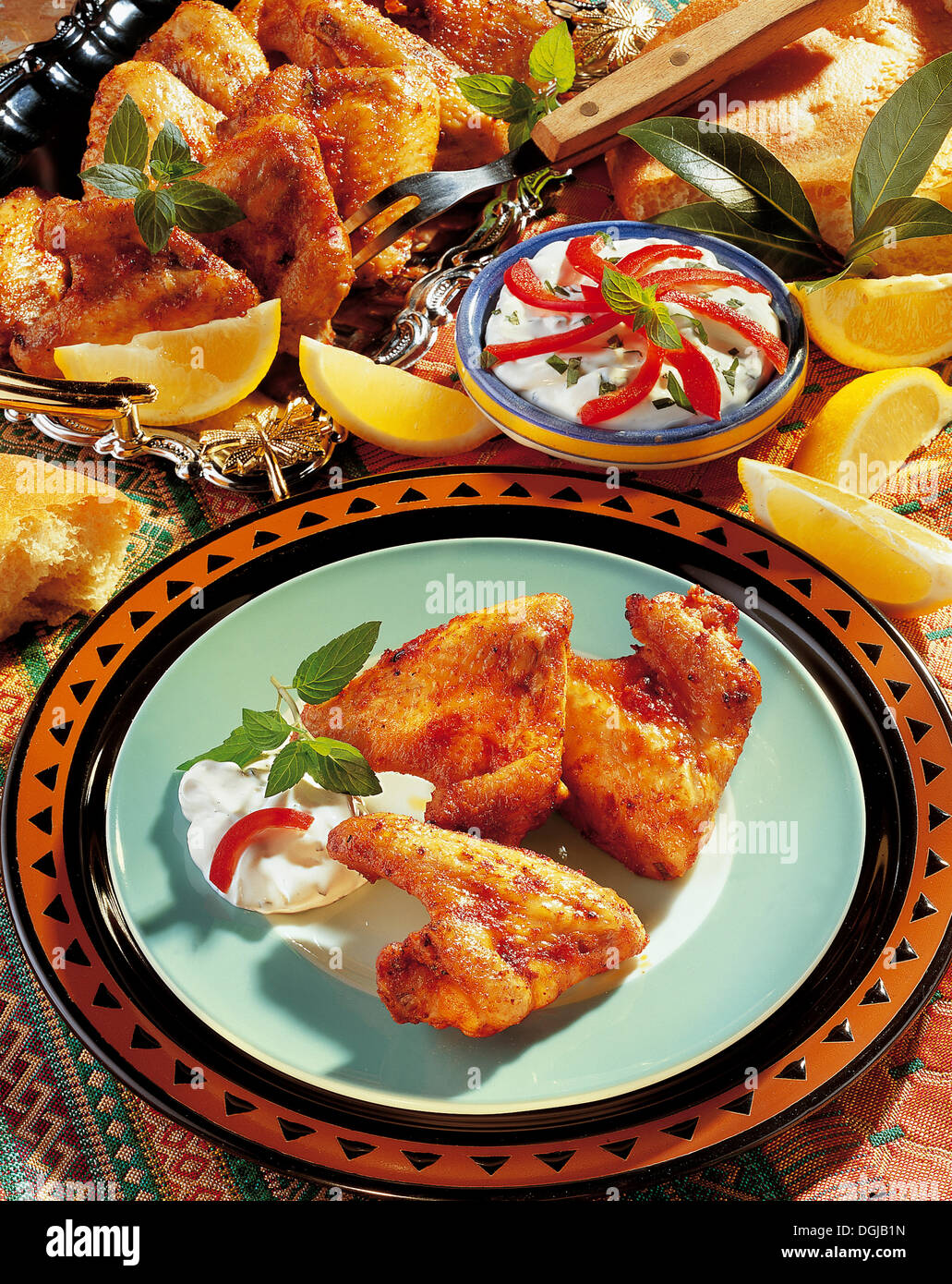 Hot chicken wings, Syria. Stock Photo