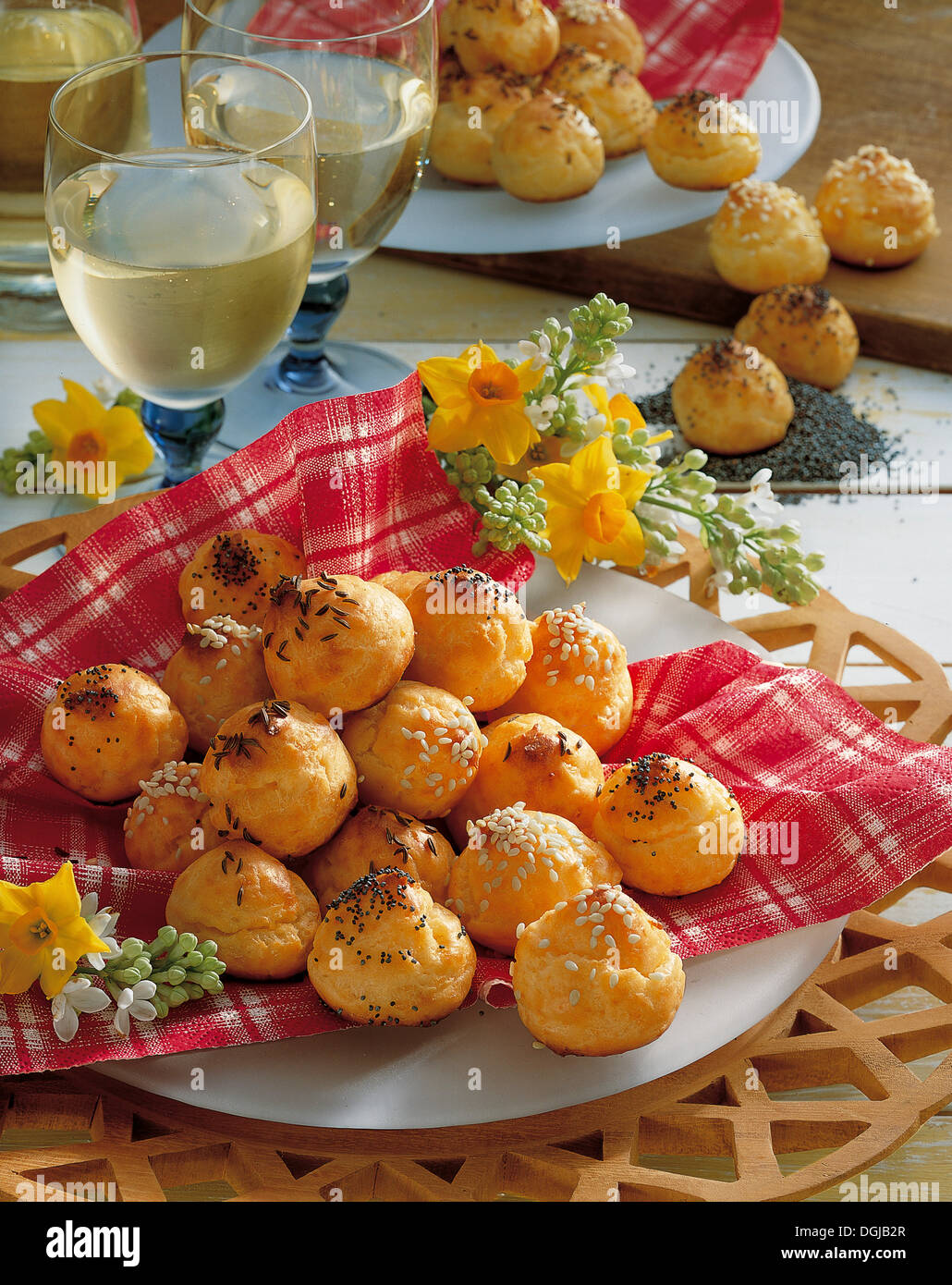 Spicy cheese balls, France. Stock Photo