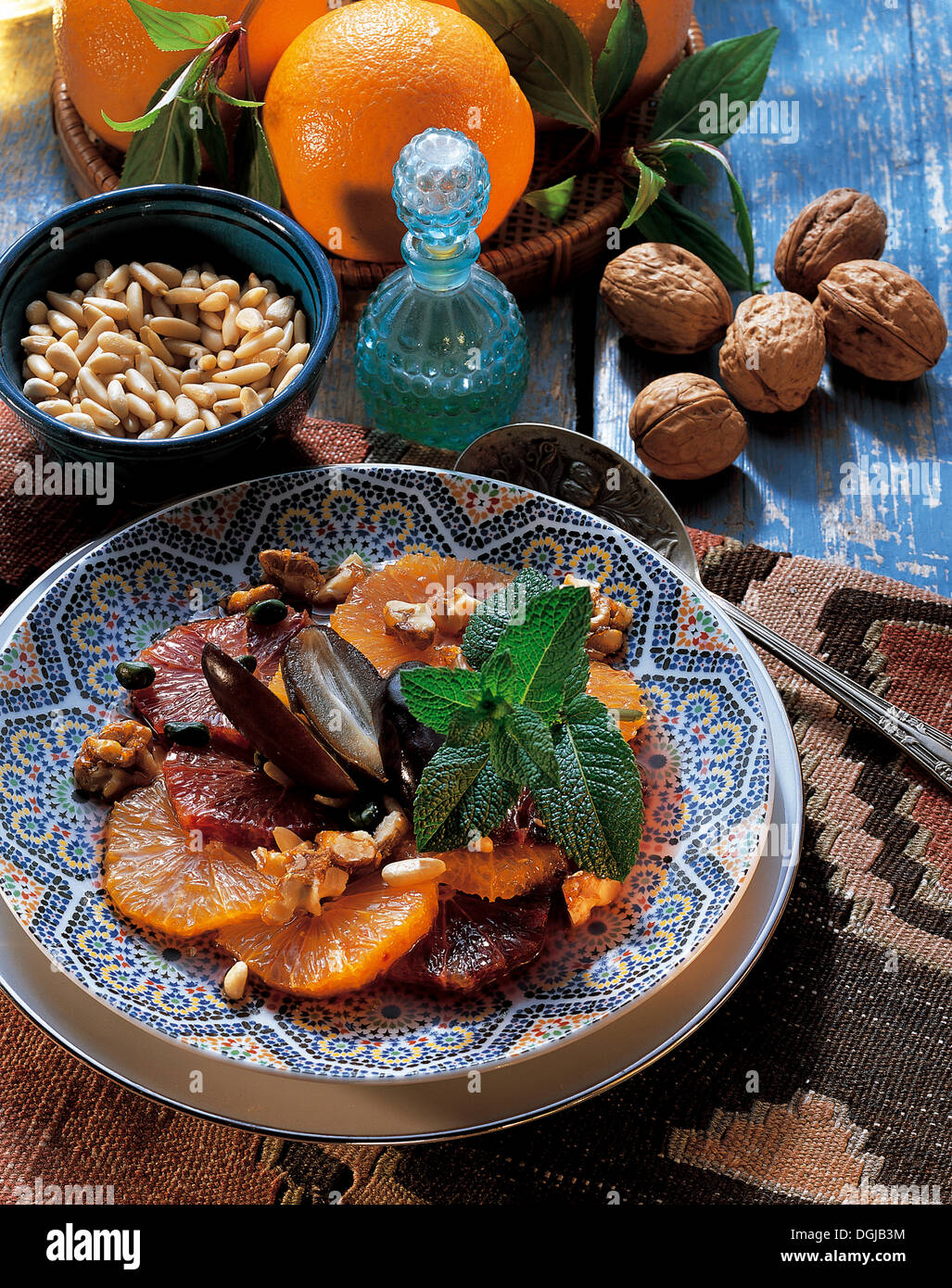 Tunisian orange salad, Tunisia. Stock Photo
