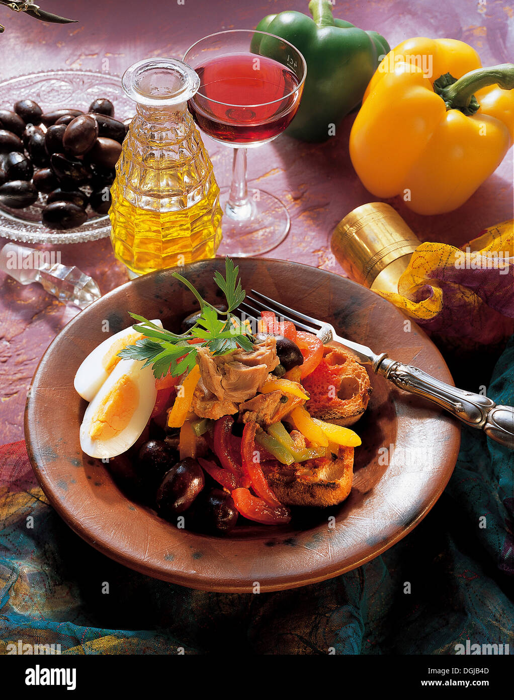Tuna and pepper salad, Tunisia. Stock Photo