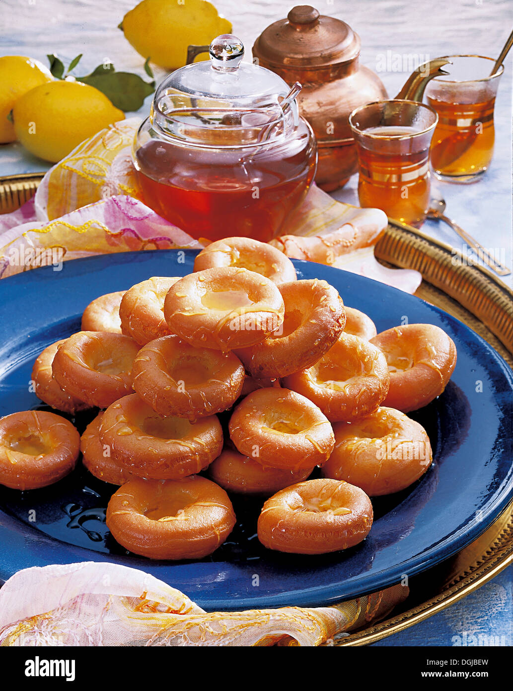 Beignets with honey, Tunisia. Stock Photo