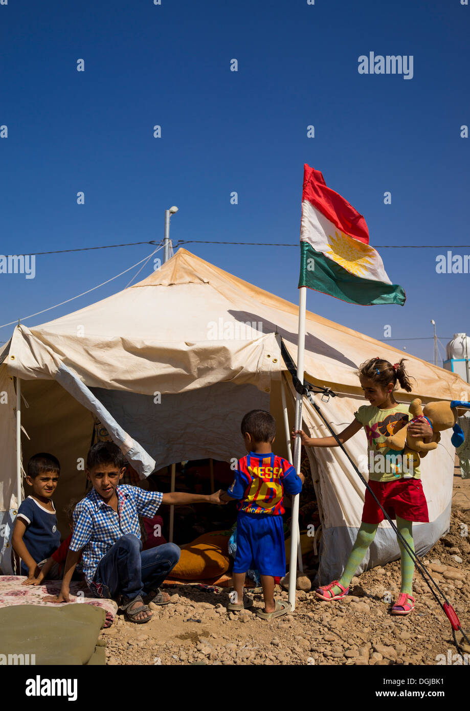 Syrian Refugee Camp, Erbil, Kurdistan, Iraq Stock Photo