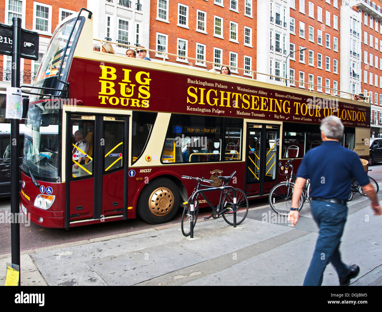 Big Bus Tours sightseeing bus, Baker Street, London, England, United Kingdom Stock Photo
