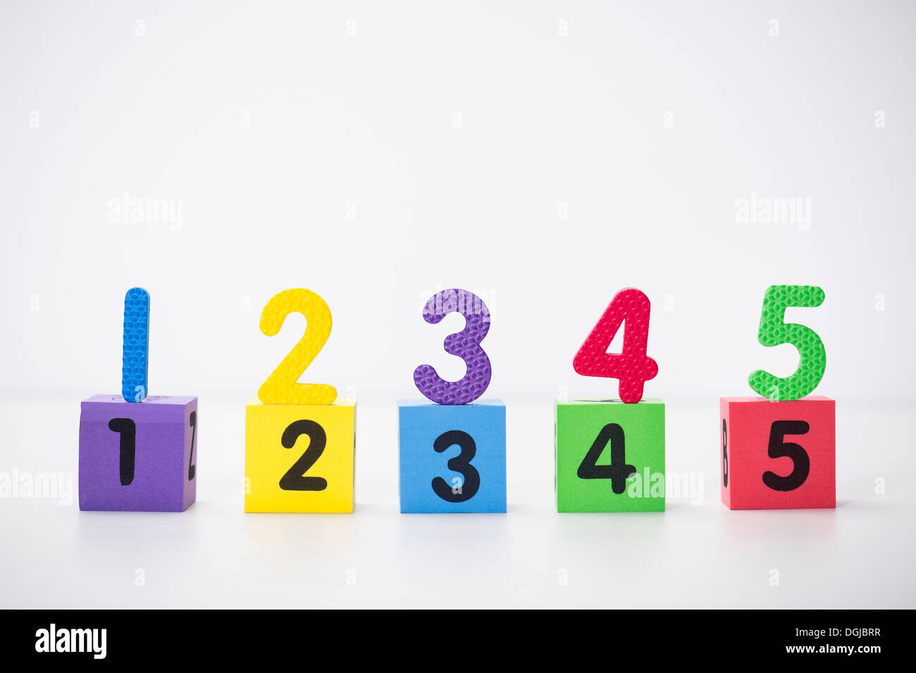 Numbers one to five in a row stock photo alamy