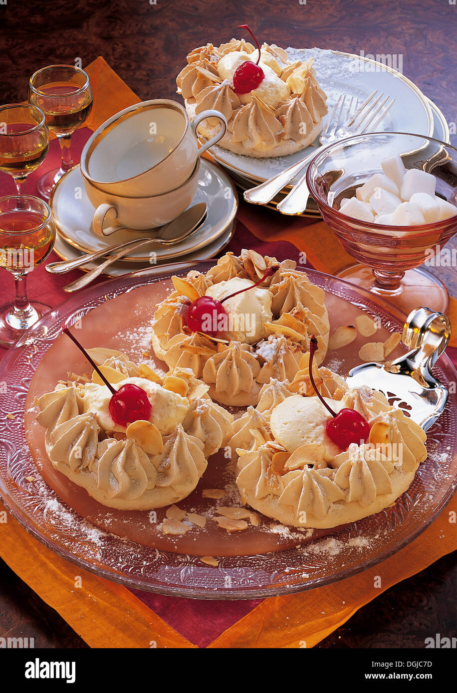Filled almond meringues, Spain Stock Photo Alamy