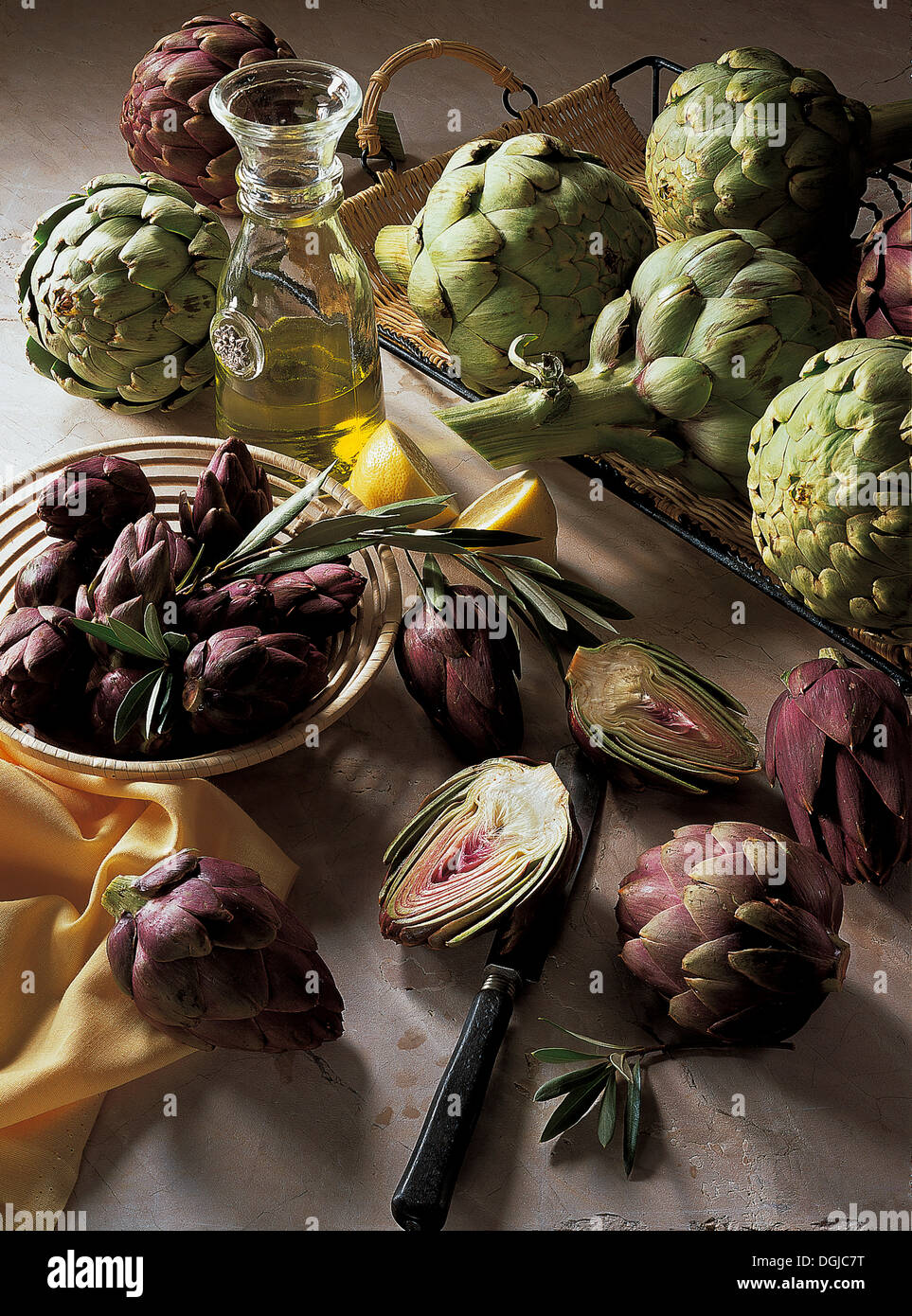 Artichokes, merchandise knowledge Stock Photo