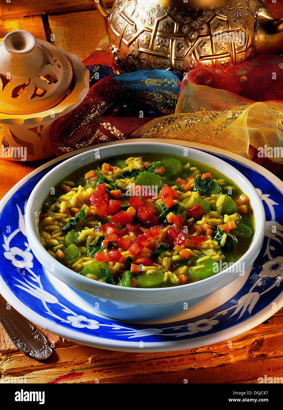 Algerian spinach soup, Algeria. Stock Photo
