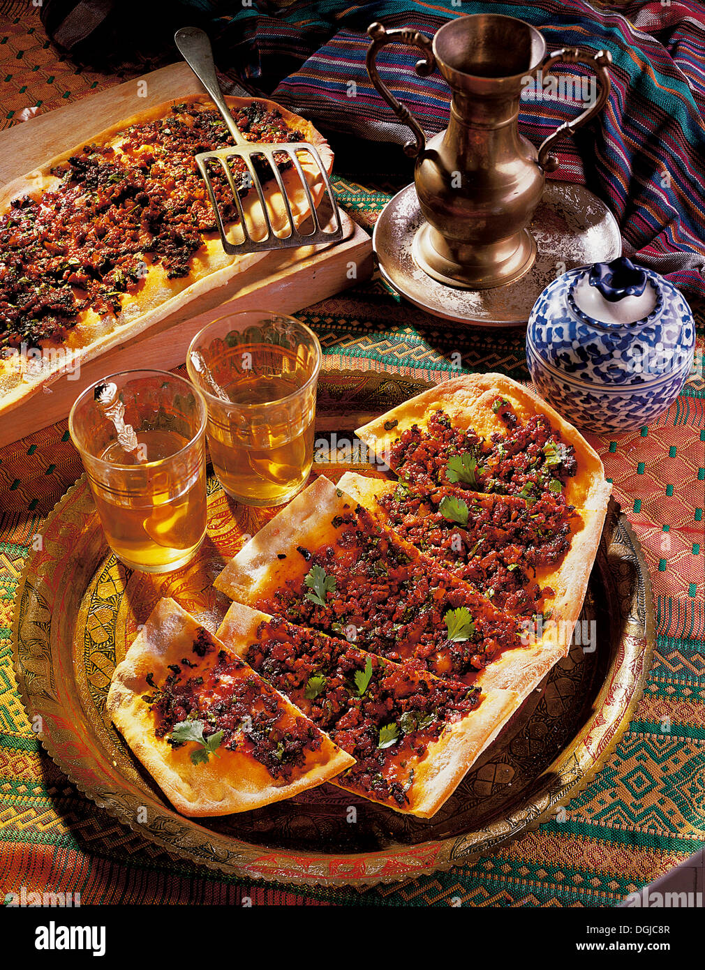 Arab pizza, Morocco. Stock Photo