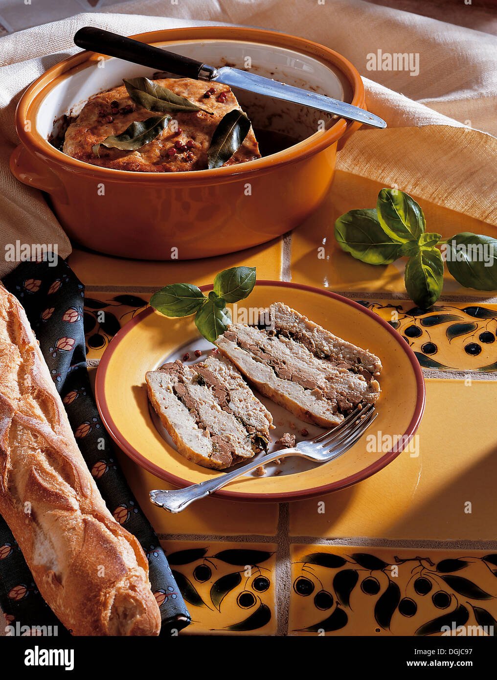Basil terrine, France Stock Photo Alamy