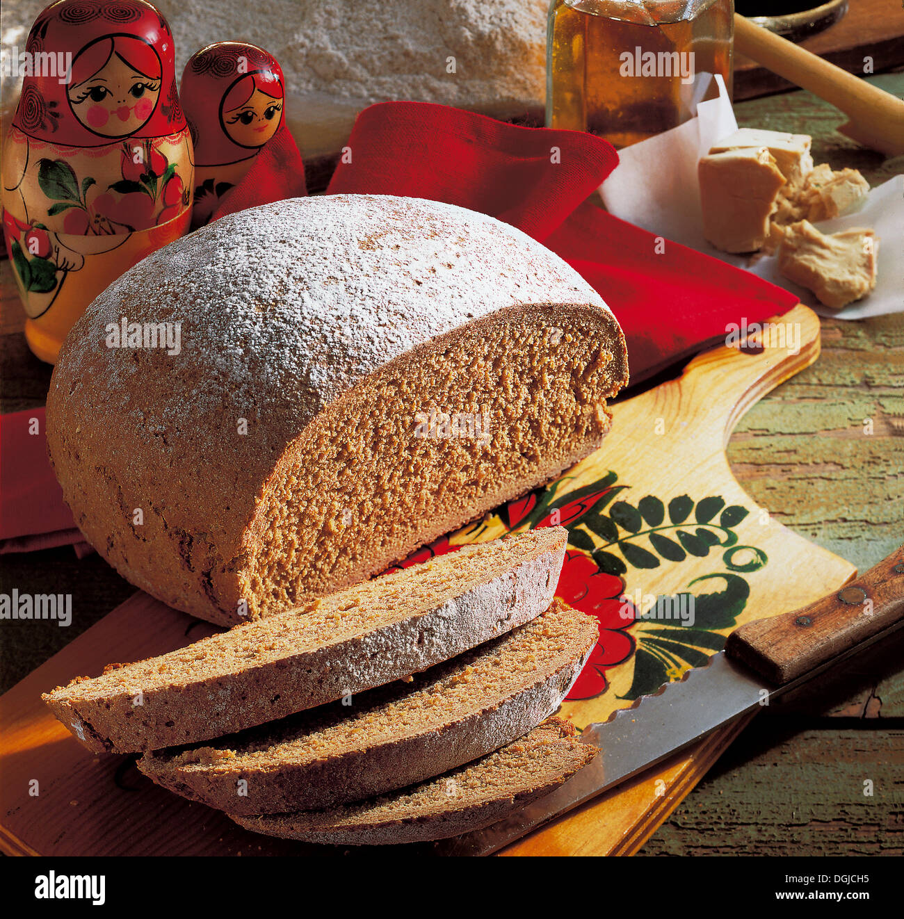 Dark rye farmer's bread, Russia. Stock Photo