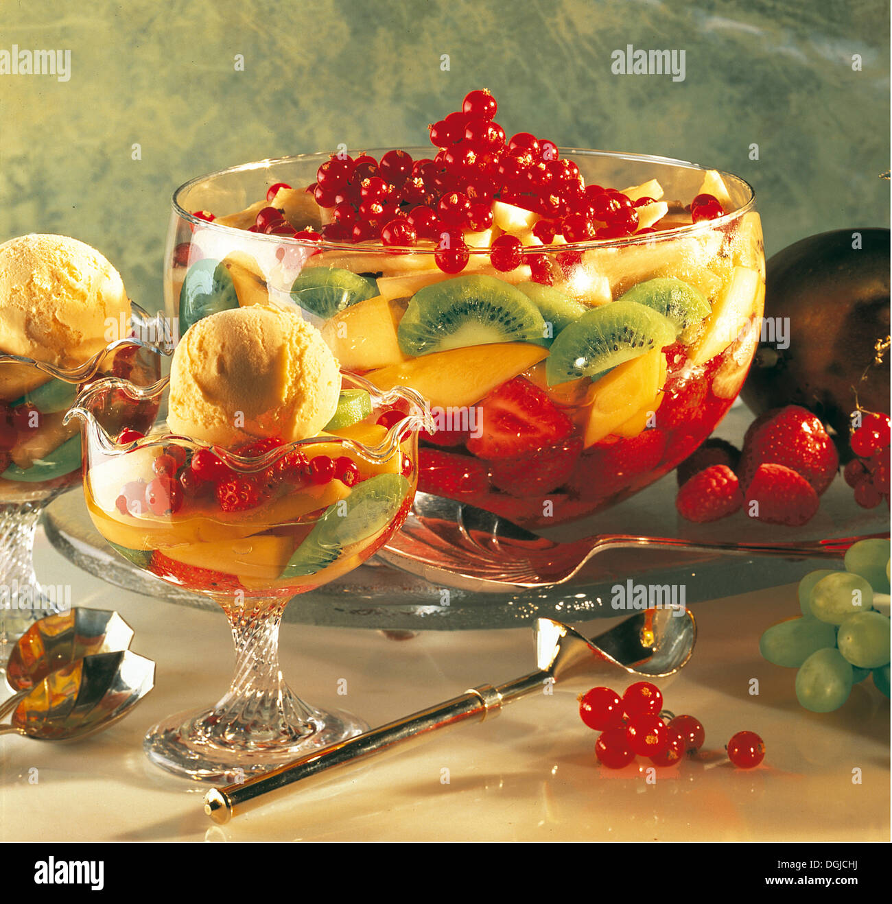 Summer fruit salad with rum, Germany Stock Photo Alamy