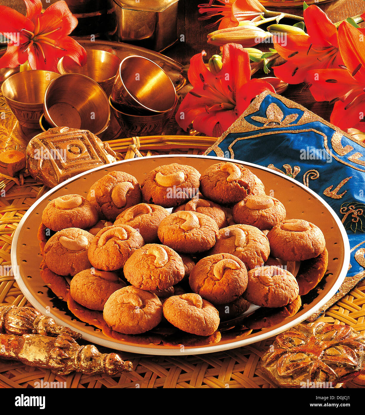 Indian nut biscuits, India. Stock Photo