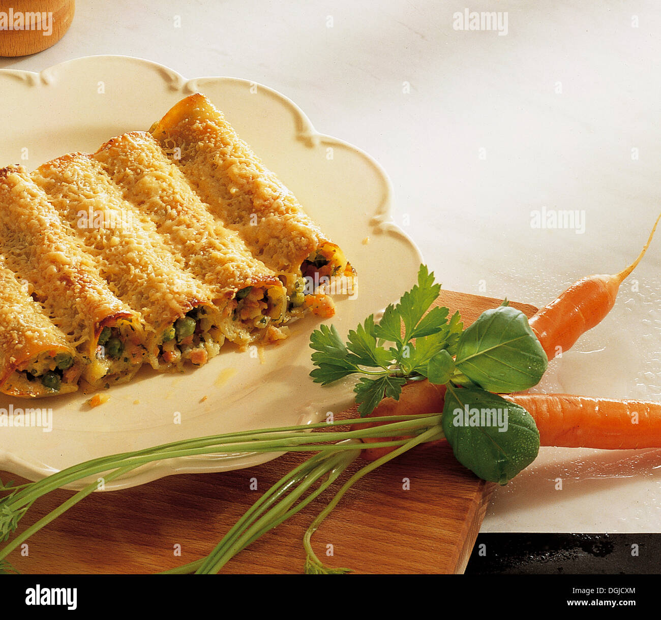 Cannelloni with vegetables, the Netherlands. Stock Photo