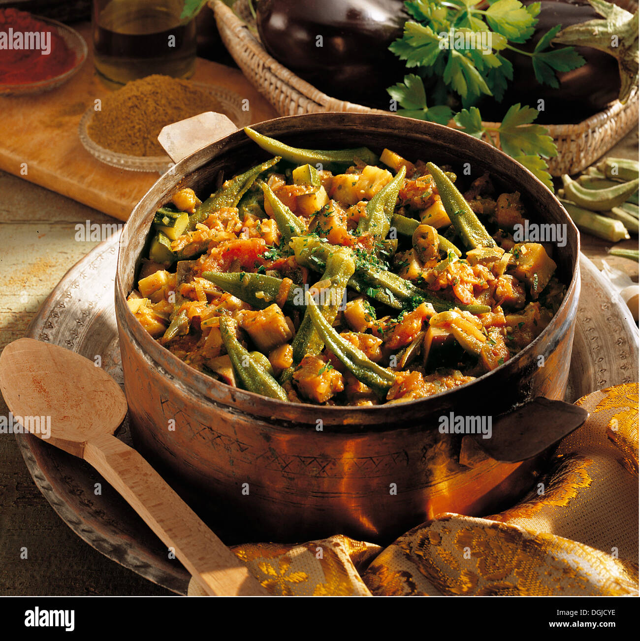 Mixed vegetable stew with okra, Turkey Stock Photo Alamy
