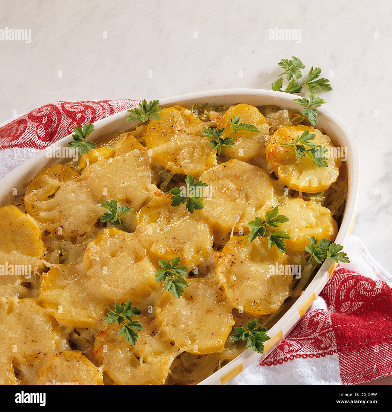 Potatocabbage gratin, United Kingdom Stock Photo Alamy