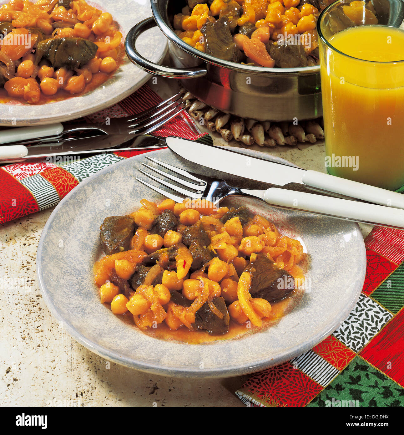 Lamb stew with chickpeas, Algeria. Stock Photo