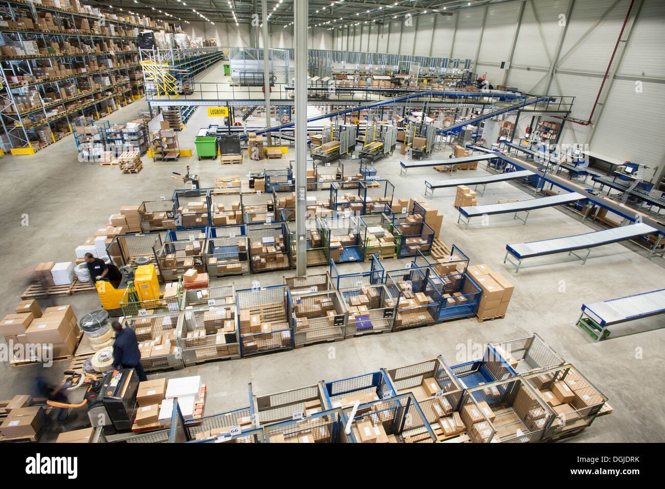 Assembled orders in distribution warehouse Stock Photo