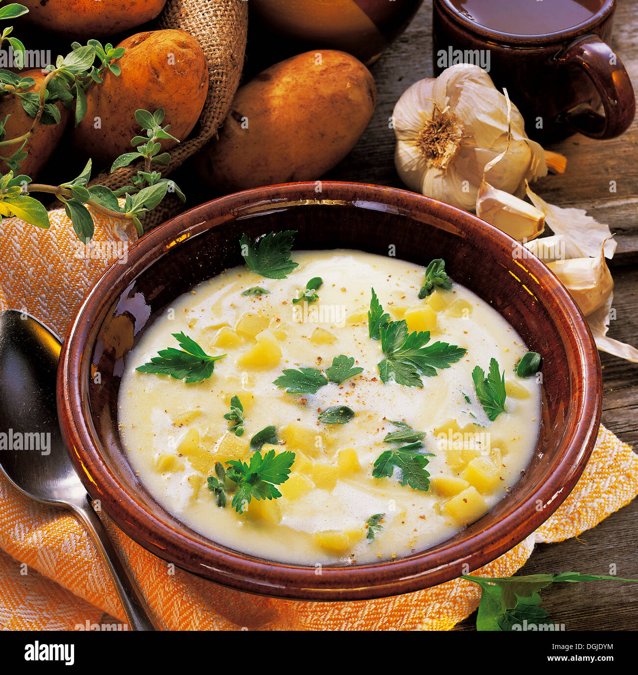 Light potato soup, Germany. Stock Photo