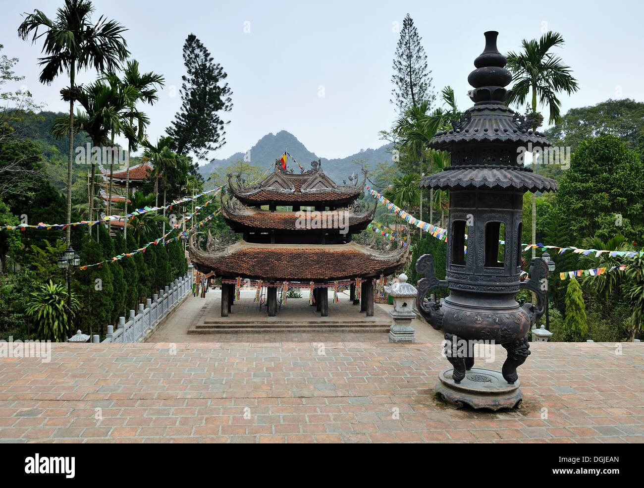 Thien Tru Pagoda in the Perfume Pagoda, near Ninh Binh, dry Halong Bay, Vietnam, Southeast Asia Stock Photo