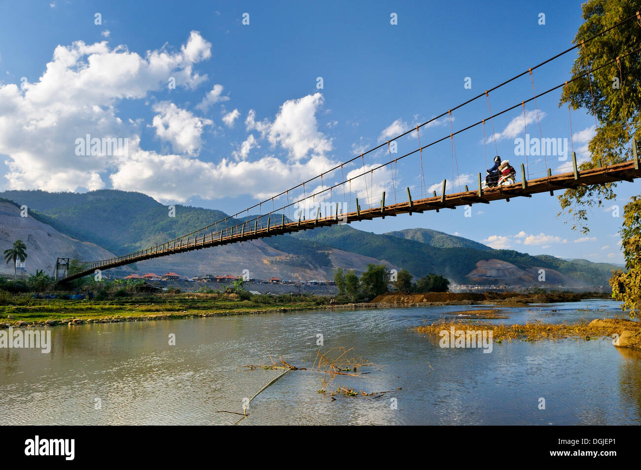 Suspension bridge in the Mai Chau Valley, Vietnam, Asia Stock Photo Alamy