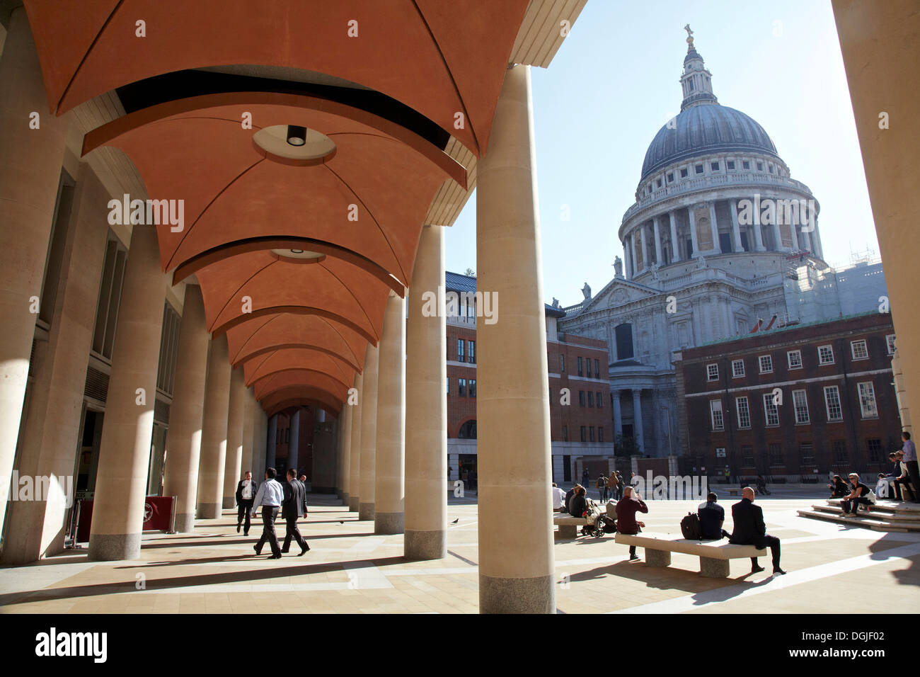 St Paul's Cathedral and Paternoster Square. Stock Photo
