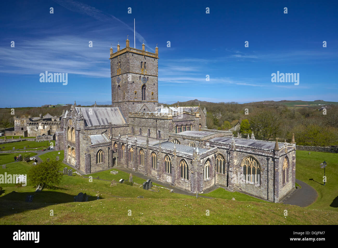 A view of St Davids Cathedral. Stock Photo