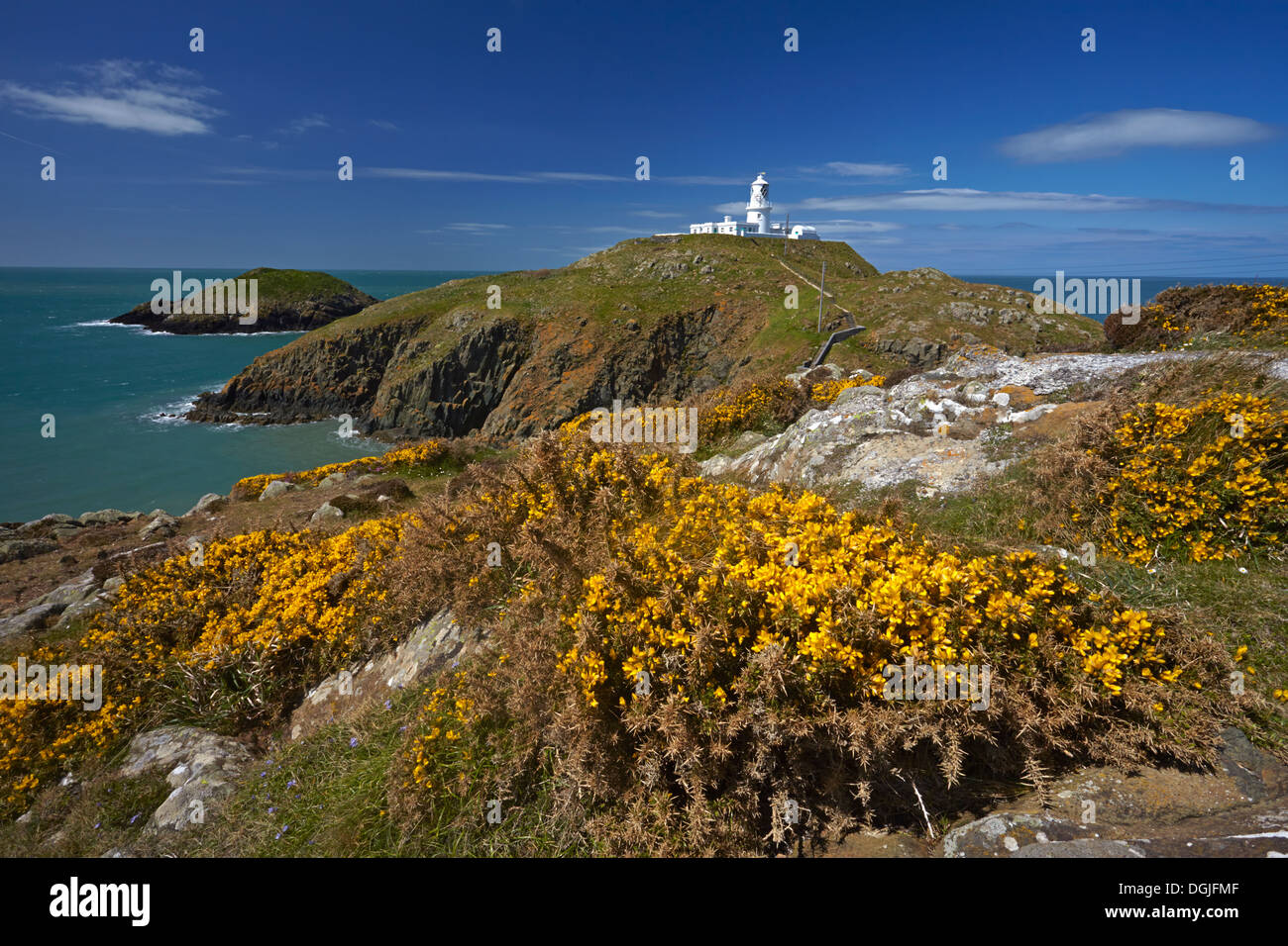 A view of Strumble Head Lighthouse. Stock Photo