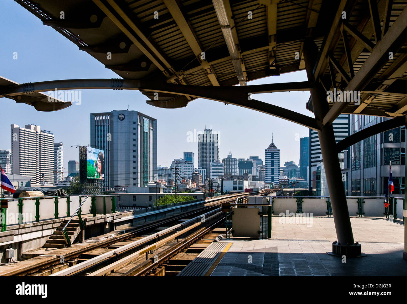 Phloen Chit Skytrain Station in Bangkok in Thailand. Stock Photo